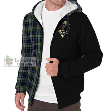 Davidson of Tulloch Dress Tartan Sherpa Hoodie with Family Crest and Half Of Me Style