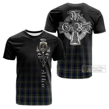 Davidson of Tulloch Dress Tartan Cotton T-shirt Featuring Alba Gu Brath Family Crest Celtic Inspired