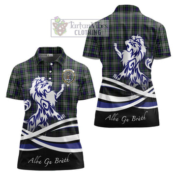 Davidson of Tulloch Dress Tartan Women's Polo Shirt with Alba Gu Brath Regal Lion Emblem