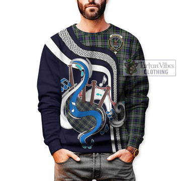 Davidson of Tulloch Dress Tartan Sweatshirt with Epic Bagpipe Style