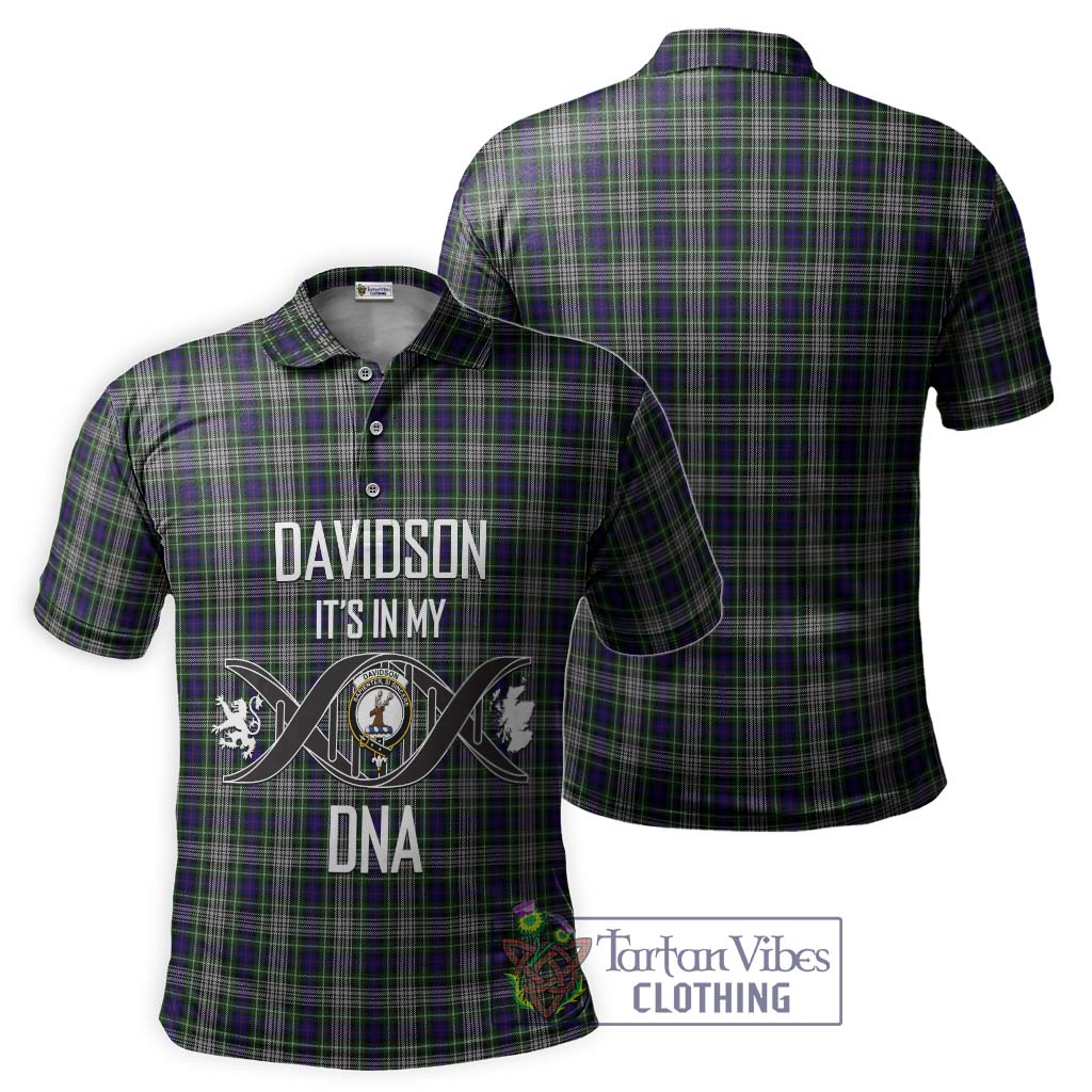 Davidson of Tulloch Dress Tartan Polo Shirt with Family Crest DNA In Me Style - Tartanvibesclothing Shop