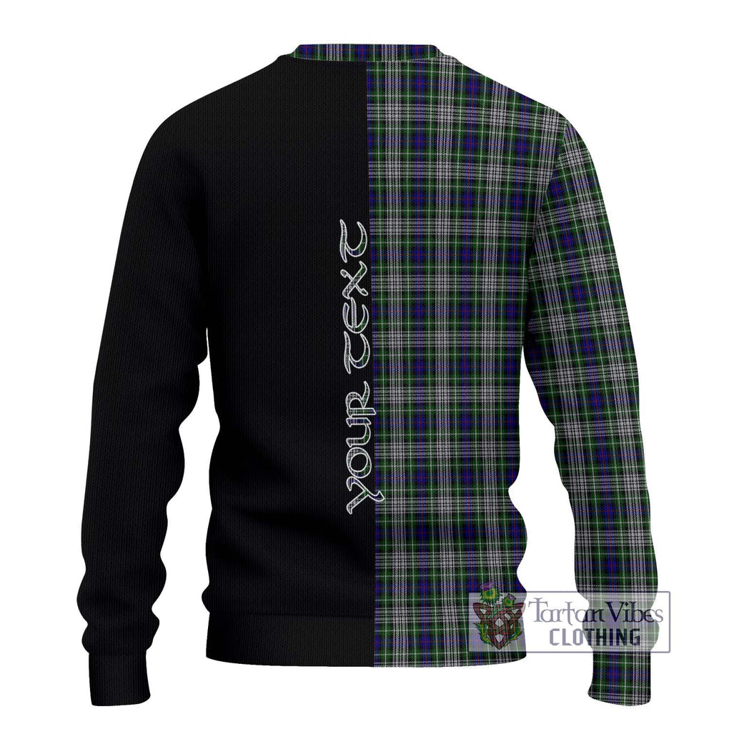 Davidson of Tulloch Dress Tartan Knitted Sweater with Family Crest and Half Of Me Style - Tartanvibesclothing Shop