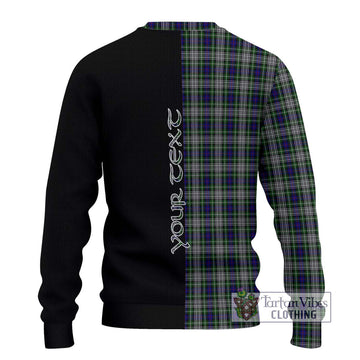 Davidson of Tulloch Dress Tartan Ugly Sweater with Family Crest and Half Of Me Style