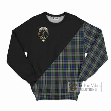 Davidson of Tulloch Dress Tartan Sweatshirt with Family Crest and Military Logo Style