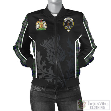 Davidson of Tulloch Dress Tartan Bomber Jacket with Family Crest and Scottish Thistle Vibes Sport Style