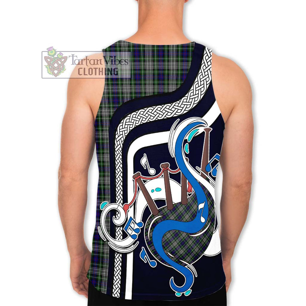 Davidson of Tulloch Dress Tartan Men's Tank Top with Epic Bagpipe Style - Tartanvibesclothing Shop