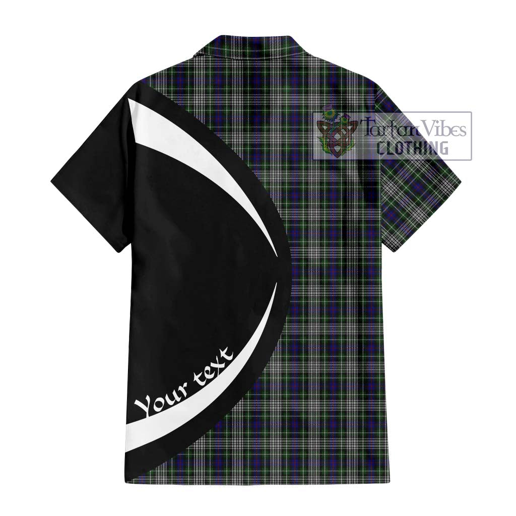 Davidson of Tulloch Dress Tartan Short Sleeve Button Up with Family Crest Circle Style - Tartan Vibes Clothing