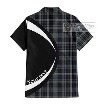 Davidson of Tulloch Dress Tartan Short Sleeve Button Up with Family Crest Circle Style