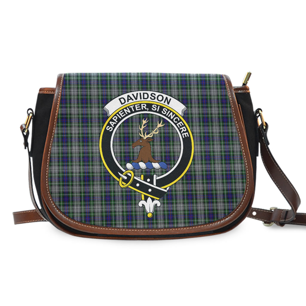 Davidson of Tulloch Dress Tartan Saddle Bag with Family Crest - Tartan Vibes Clothing