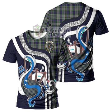 Davidson of Tulloch Dress Tartan T-Shirt with Epic Bagpipe Style