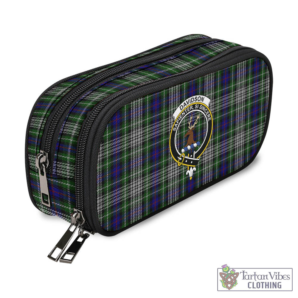 Tartan Vibes Clothing Davidson of Tulloch Dress Tartan Pen and Pencil Case with Family Crest