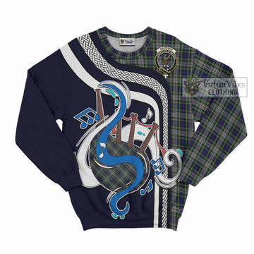 Davidson of Tulloch Dress Tartan Sweatshirt with Epic Bagpipe Style