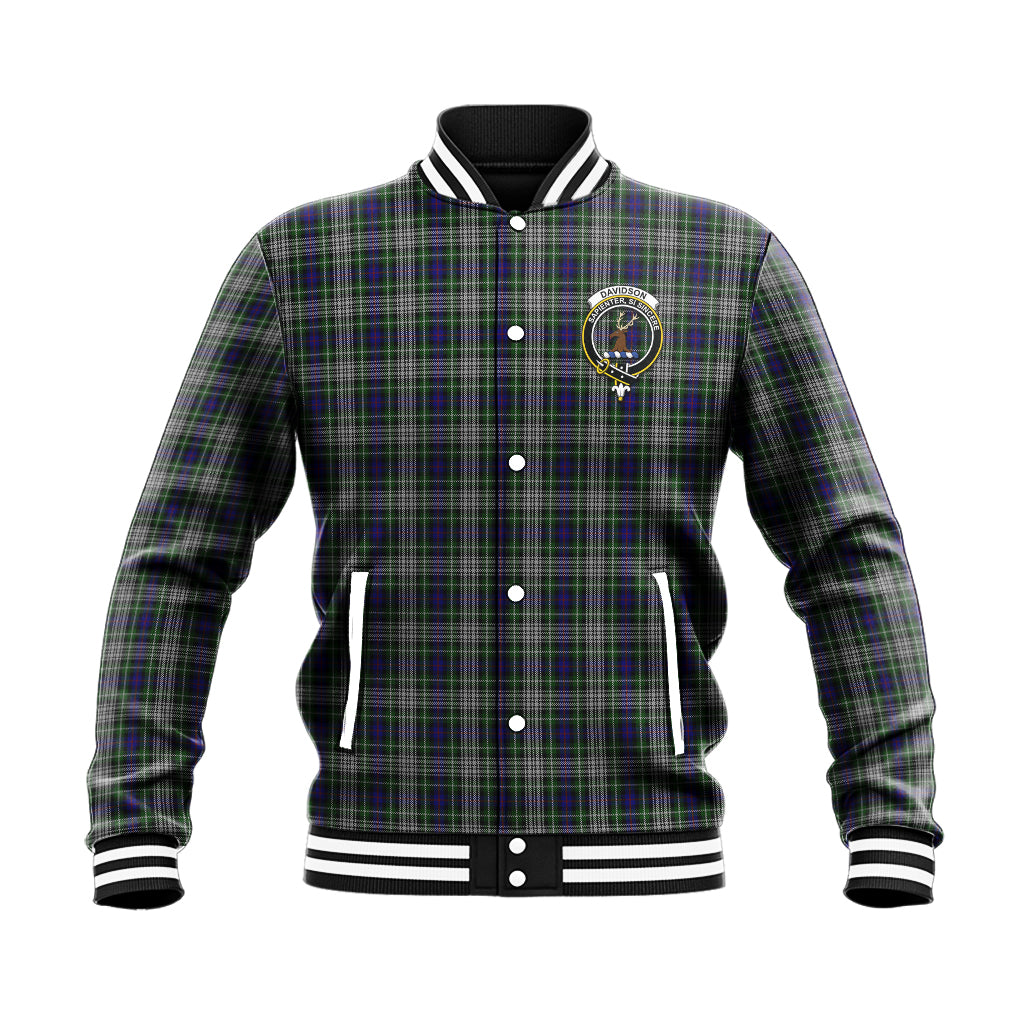 Davidson of Tulloch Dress Tartan Baseball Jacket with Family Crest - Tartan Vibes Clothing