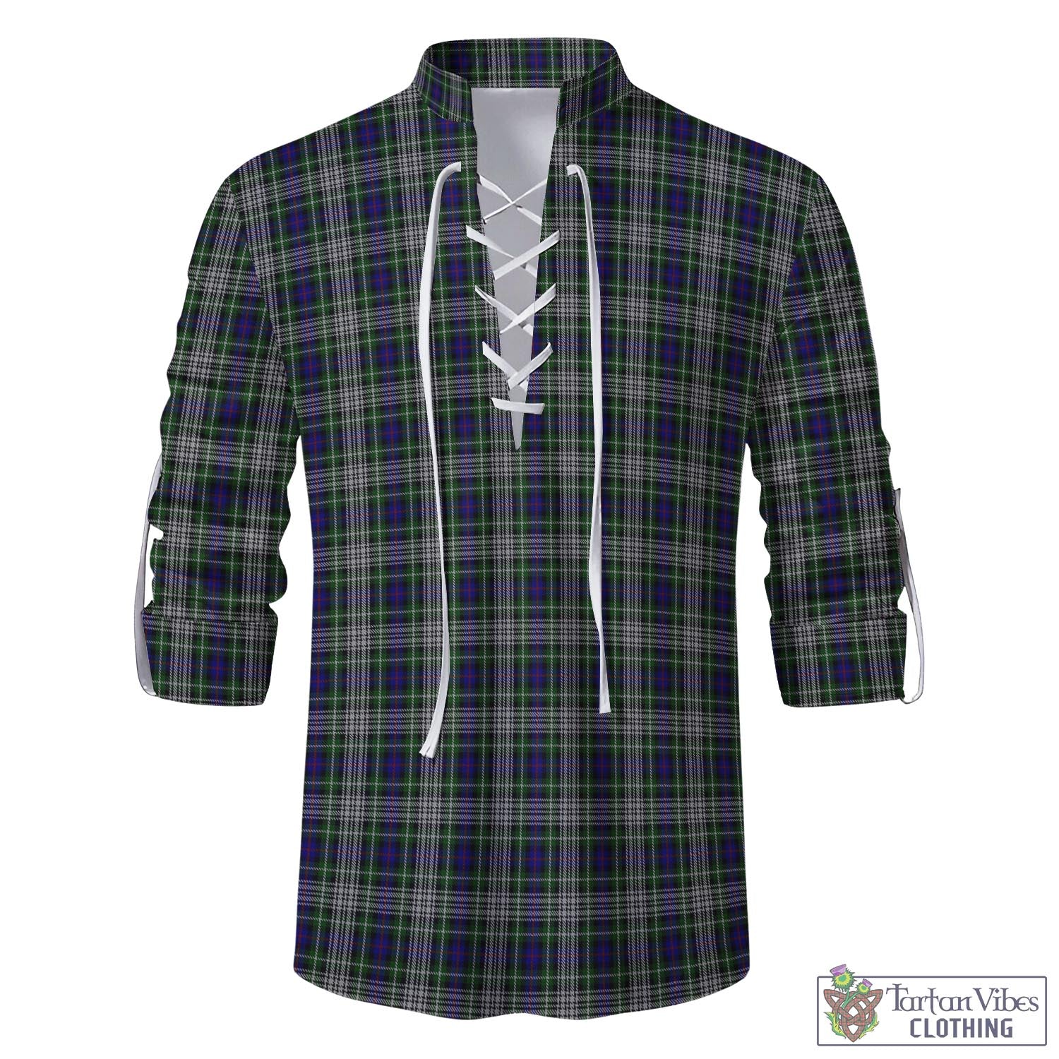 Tartan Vibes Clothing Davidson of Tulloch Dress Tartan Men's Scottish Traditional Jacobite Ghillie Kilt Shirt