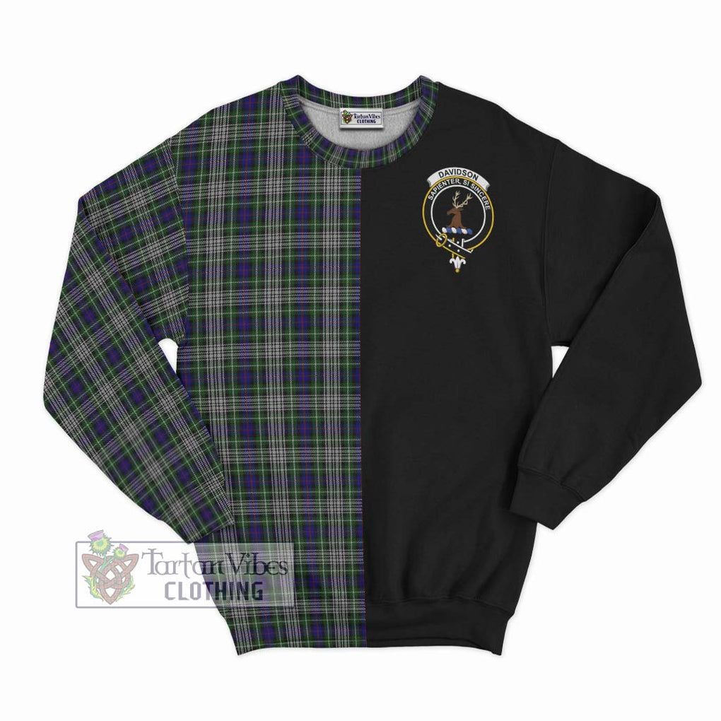 Davidson of Tulloch Dress Tartan Sweatshirt with Family Crest and Half Of Me Style - Tartanvibesclothing Shop