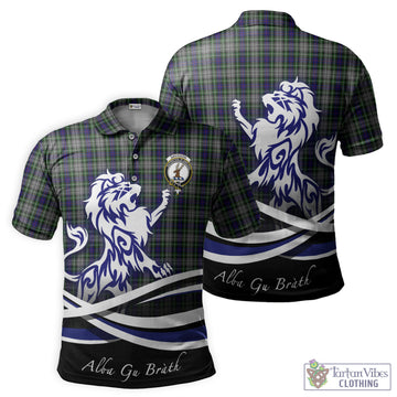 Davidson of Tulloch Dress Tartan Polo Shirt with Alba Gu Brath Regal Lion Emblem