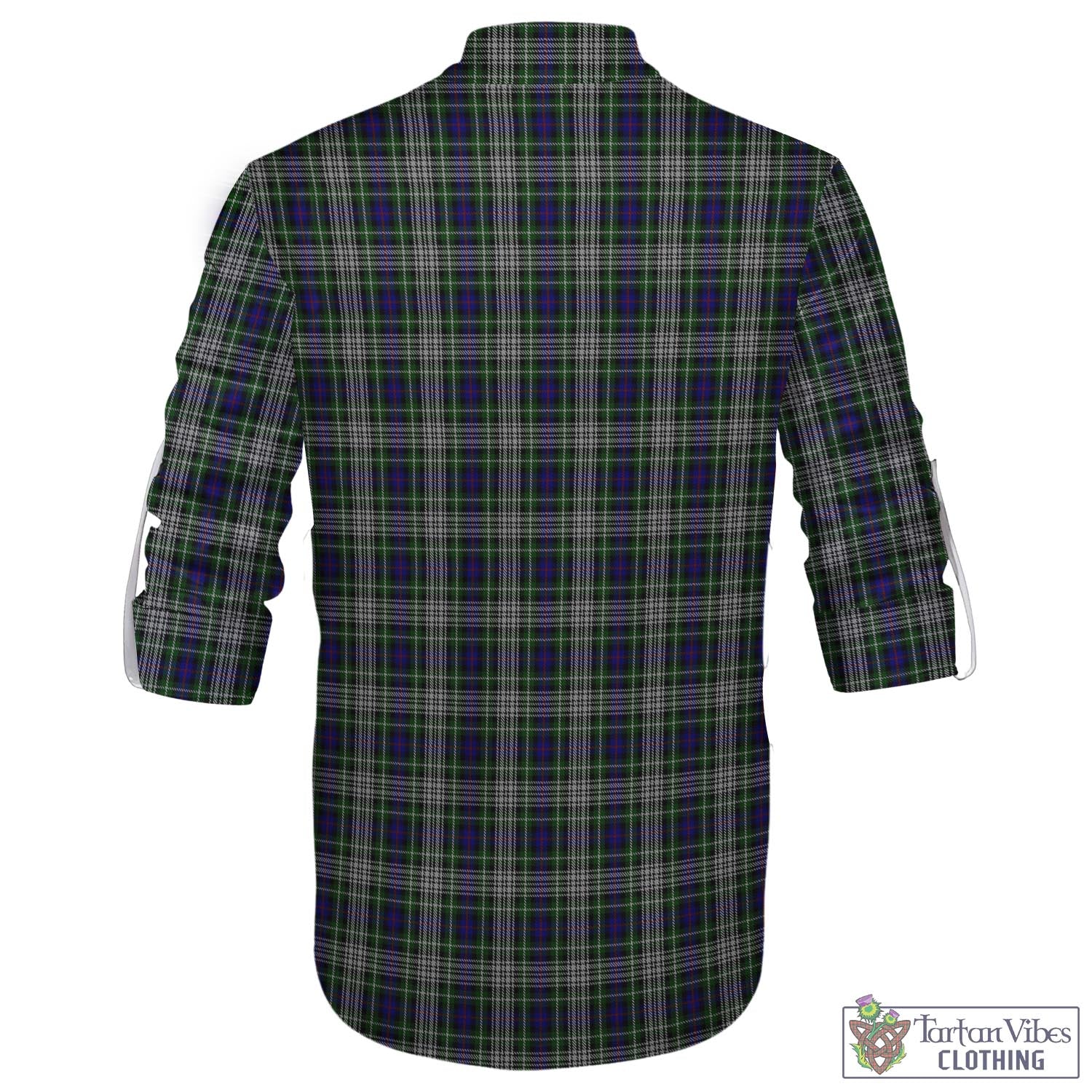 Tartan Vibes Clothing Davidson of Tulloch Dress Tartan Men's Scottish Traditional Jacobite Ghillie Kilt Shirt