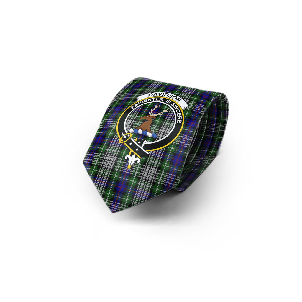 Davidson of Tulloch Dress Tartan Classic Necktie with Family Crest - Tartan Vibes Clothing