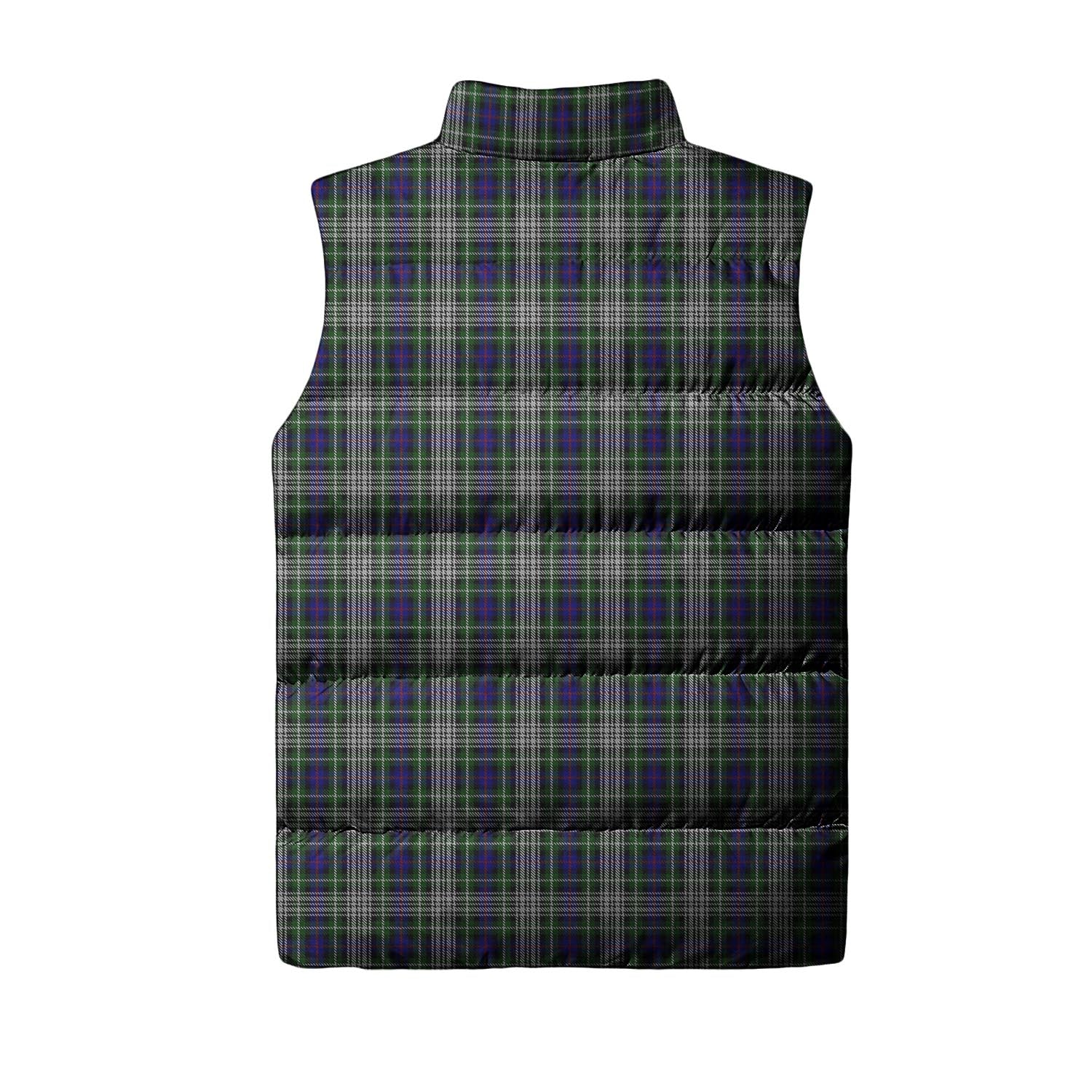 Davidson of Tulloch Dress Tartan Sleeveless Puffer Jacket with Family Crest - Tartanvibesclothing