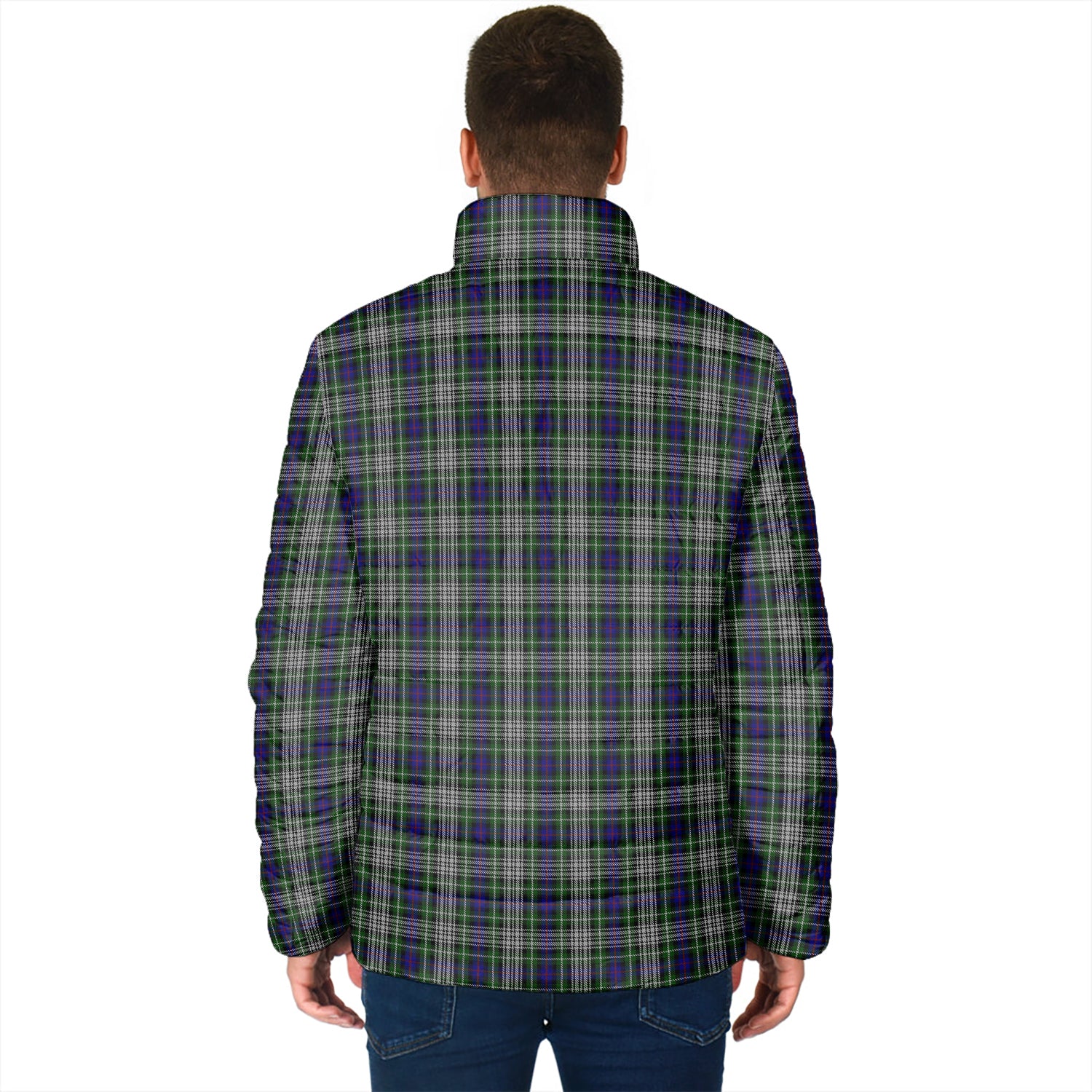 Davidson of Tulloch Dress Tartan Padded Jacket with Family Crest - Tartan Vibes Clothing