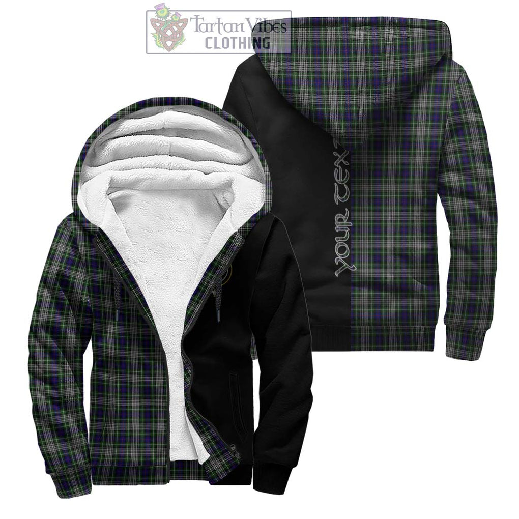 Davidson of Tulloch Dress Tartan Sherpa Hoodie with Family Crest and Half Of Me Style Unisex - Tartanvibesclothing Shop