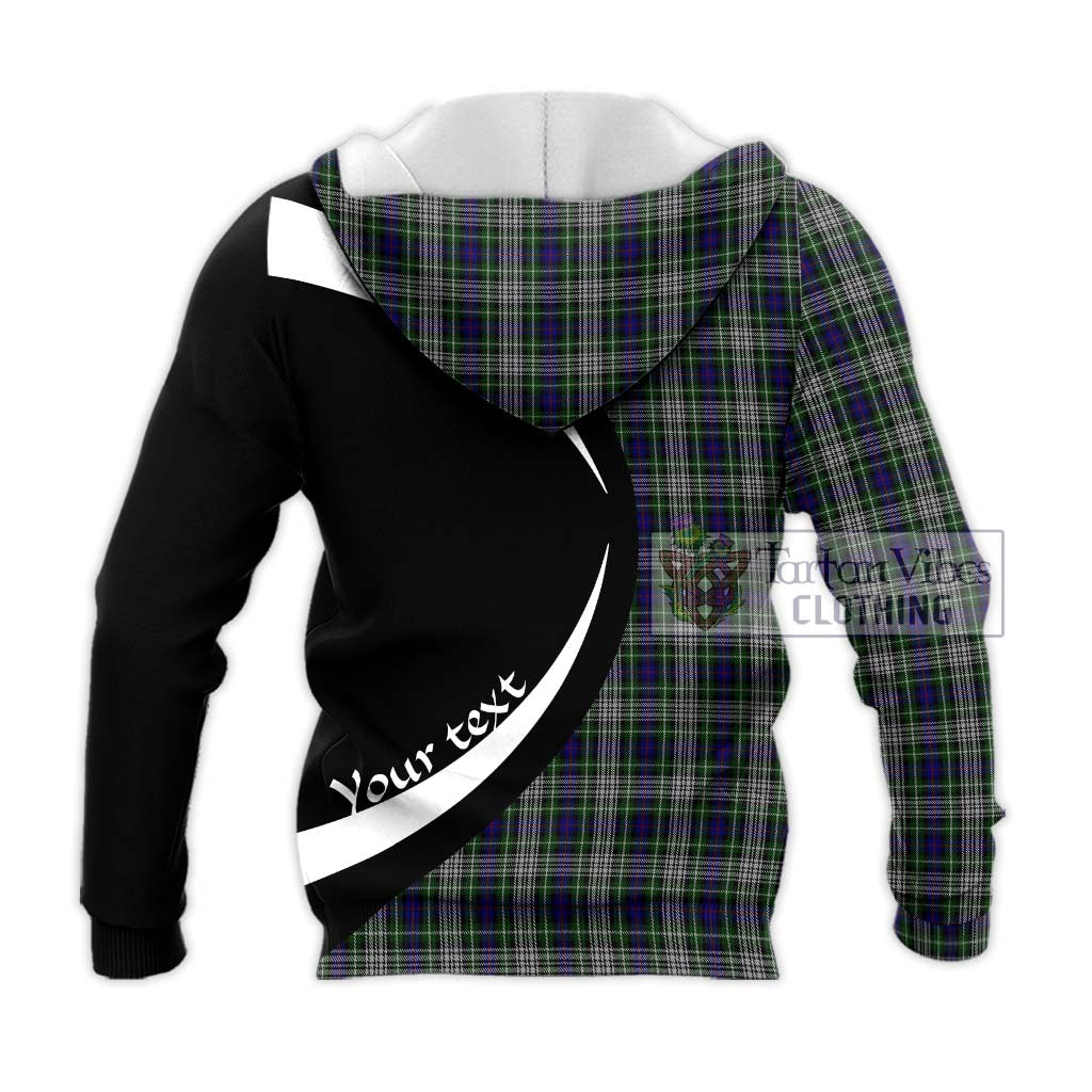 Davidson of Tulloch Dress Tartan Knitted Hoodie with Family Crest Circle Style - Tartan Vibes Clothing