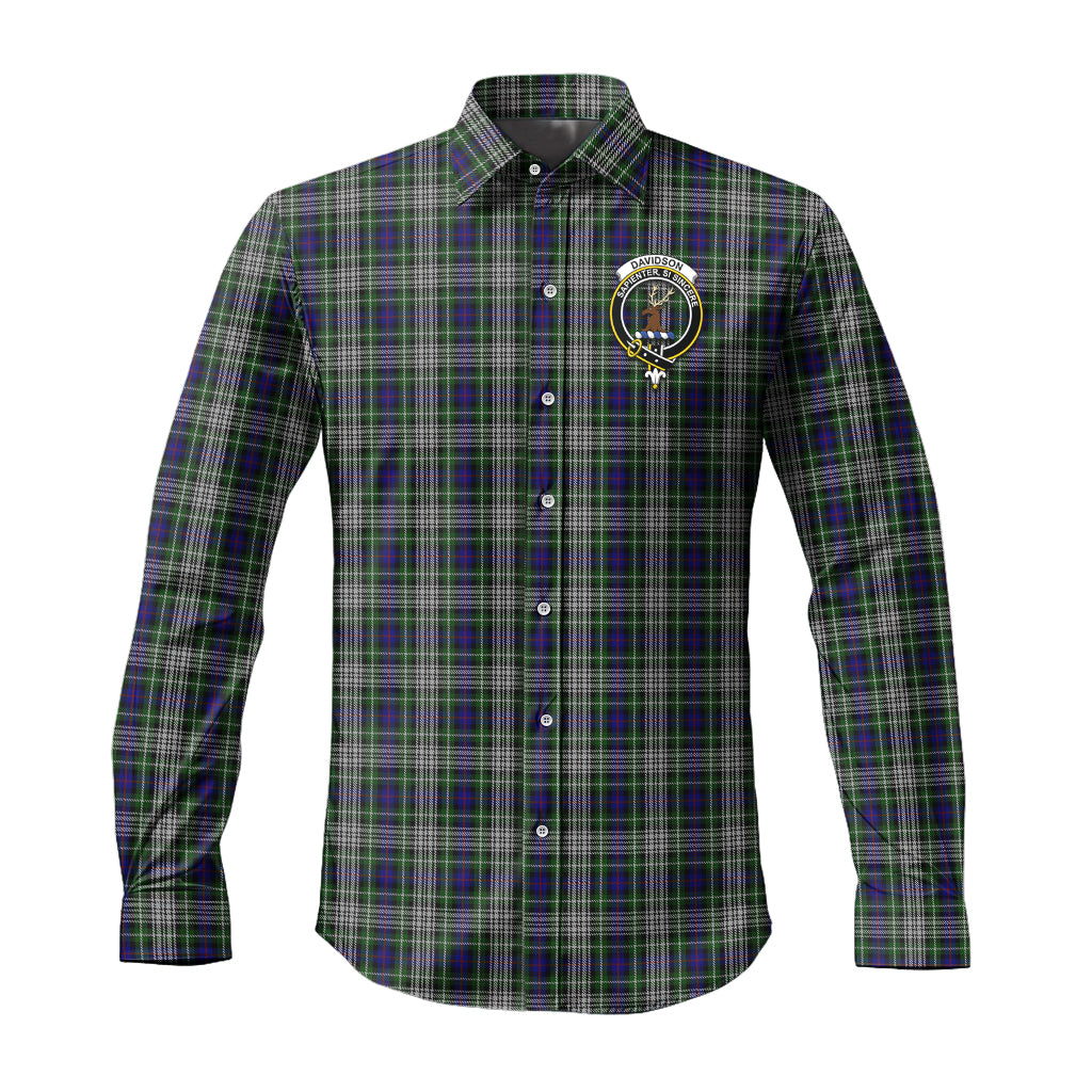 davidson-of-tulloch-dress-tartan-long-sleeve-button-up-shirt-with-family-crest