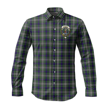 Davidson of Tulloch Dress Tartan Long Sleeve Button Up Shirt with Family Crest