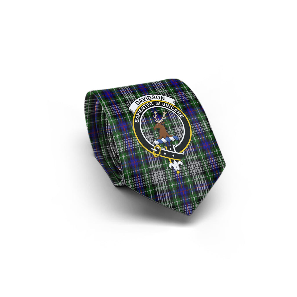 Davidson of Tulloch Dress Tartan Classic Necktie with Family Crest - Tartan Vibes Clothing