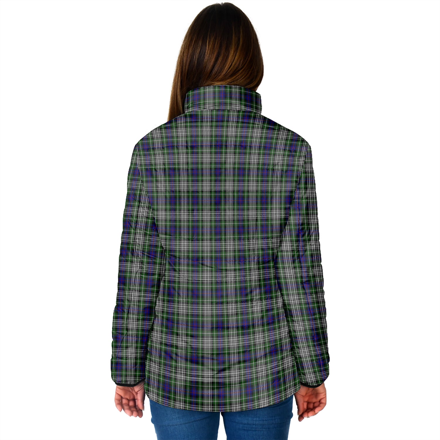 Davidson of Tulloch Dress Tartan Padded Jacket with Family Crest - Tartan Vibes Clothing