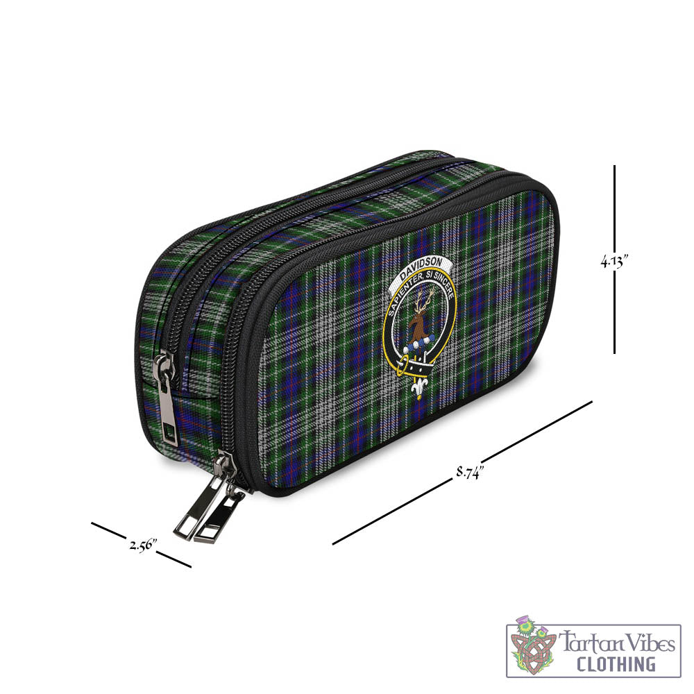 Tartan Vibes Clothing Davidson of Tulloch Dress Tartan Pen and Pencil Case with Family Crest