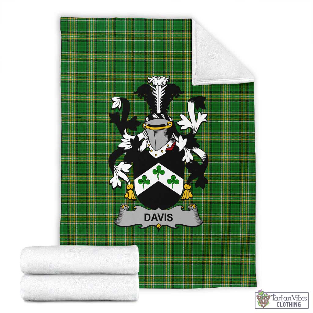 Davis Irish Clan Tartan Blanket with Coat of Arms X-Large 59 x 79 inches 150 x 200 cm - Tartan Vibes Clothing
