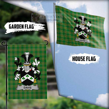 Davis Irish Clan Tartan Flag with Coat of Arms