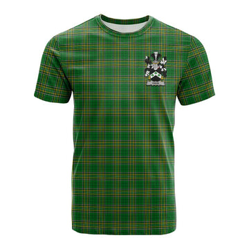 Davis Irish Clan Tartan Cotton T-shirt with Coat of Arms