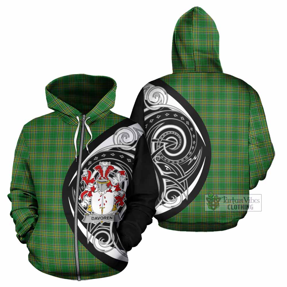 Davoren Irish Clan Hoodie Celtic Circle Style Zip Hoodie - Tartan Vibes Clothing