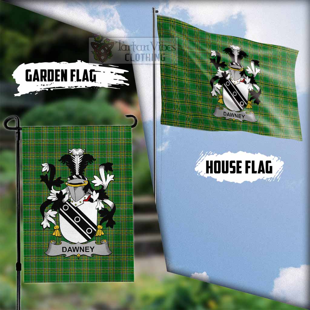 Tartan Vibes Clothing Dawney Irish Clan Flag with Coat of Arms