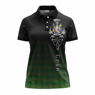 Dawson Irish Clan Women's Polo Shirt with Coat of Arms Erin Go Bragh Celtic Inspired Women - Tartan Vibes Clothing