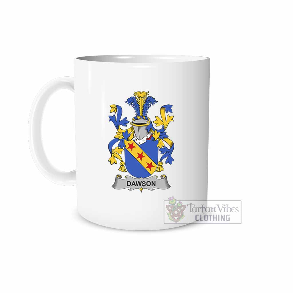 Dawson Irish Clan Coat of Arms Ceramic Mug White - 2D-tartanvibesclothing