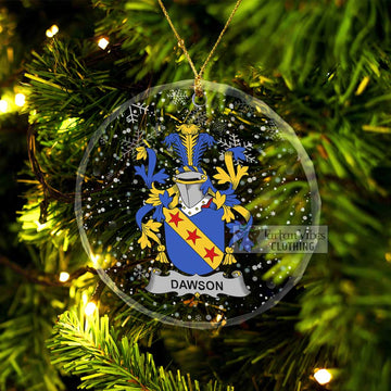 Dawson Irish Clan Christmas Glass Ornament with Coat of Arms