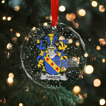 Dawson Irish Clan Christmas Glass Ornament with Coat of Arms