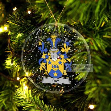 Day Irish Clan Christmas Glass Ornament with Coat of Arms