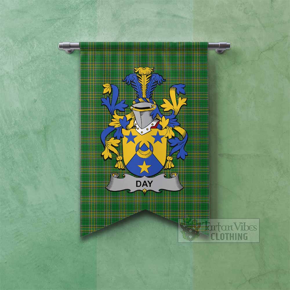 Day Irish Clan Tartan Gonfalon, Tartan Banner with Coat of Arms Fishtail - Tartan Vibes Clothing