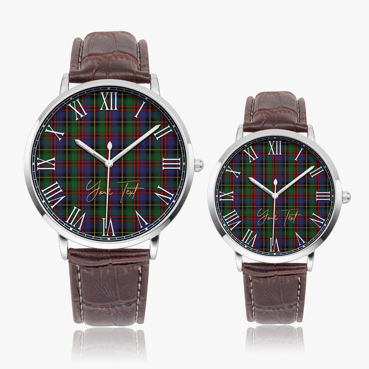 Deas Tartan Personalized Your Text Leather Trap Quartz Watch - Tartan Vibes Clothing