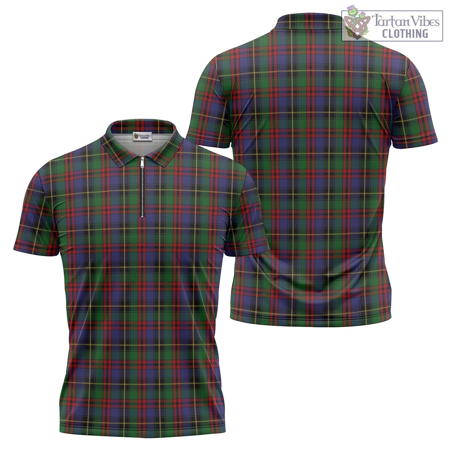 Tartan Vibes Clothing Deas Tartan Zipper Polo Shirt