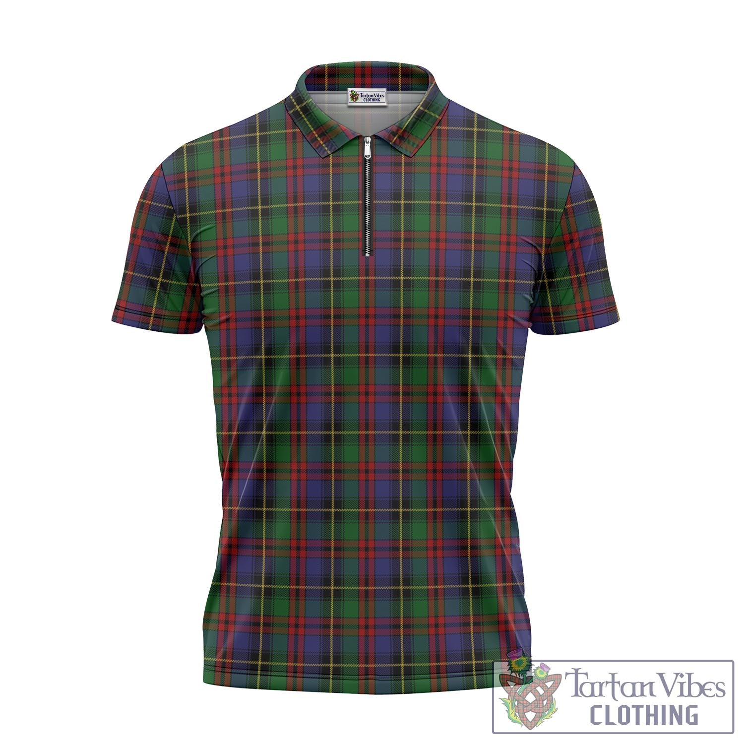 Tartan Vibes Clothing Deas Tartan Zipper Polo Shirt