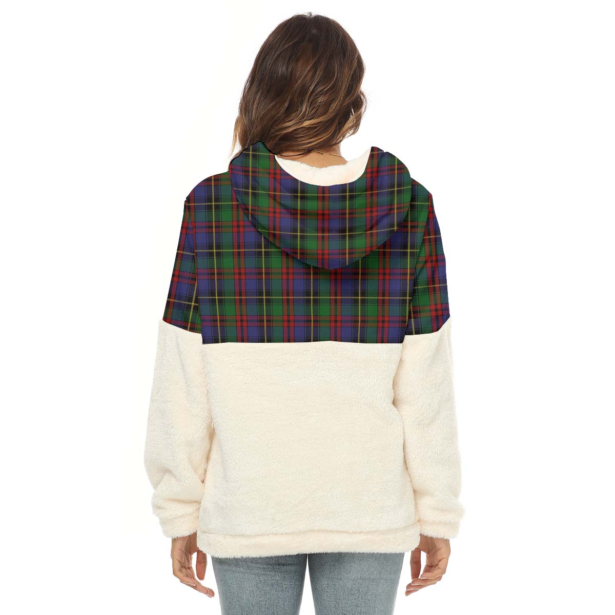 Deas Tartan Women's Borg Fleece Hoodie With Half Zip - Tartanvibesclothing