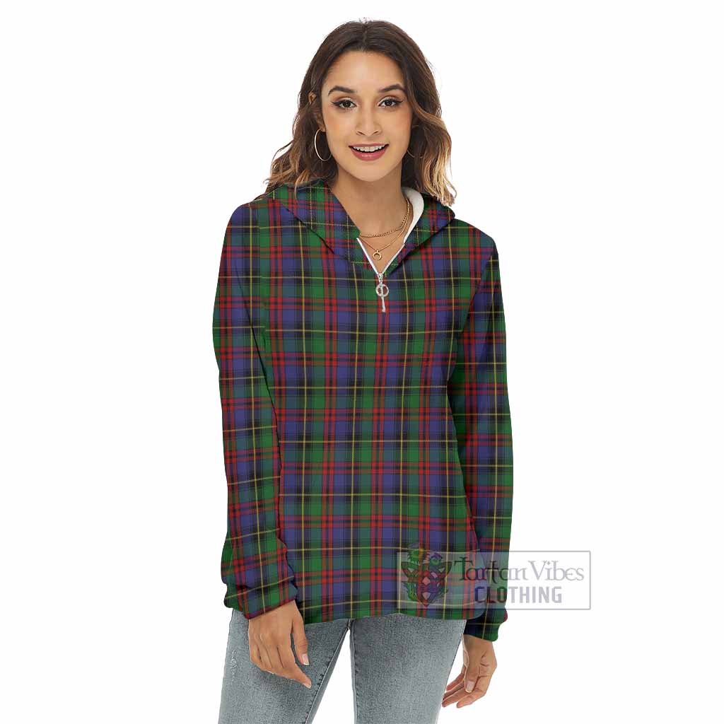 Deas Tartan Women's Borg Fleece Hoodie with Half Zip - Tartan Vibes Clothing