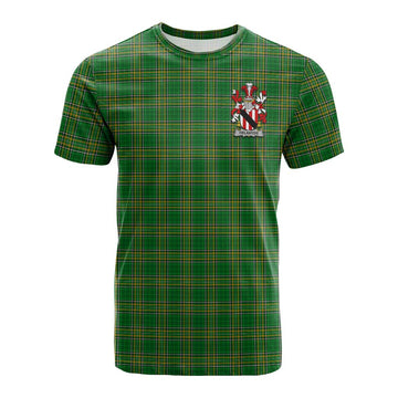 Delahyde Irish Clan Tartan Cotton T-shirt with Coat of Arms