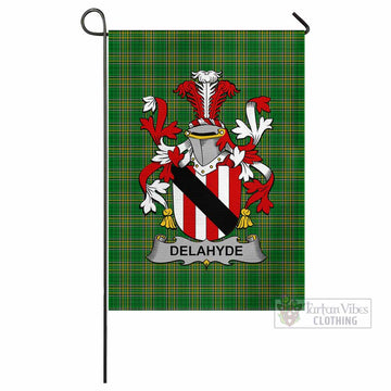 Delahyde Irish Clan Tartan Flag with Coat of Arms