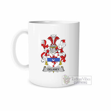 Delaney Irish Clan Coat of Arms Ceramic Mug White - 2D-tartanvibesclothing